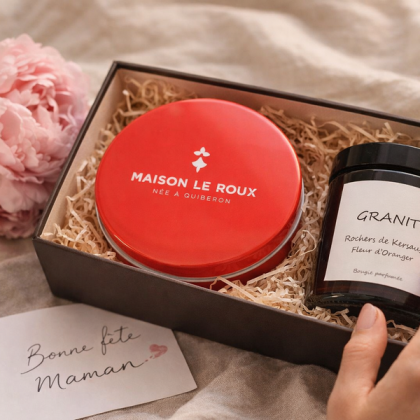Coffret Fête des Mères - Edition limitée Bougie Granit et Caramels Plein Fruits
